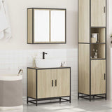 ZNTS 2 Piece Bathroom Furniture Set Sonoma Oak Engineered Wood 3300886