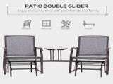 Gliding Jack and Jill Seat, with Glass-Top Table - Brown/Grey T3398P318718