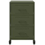 ZNTS Bedside Cabinet Olive Green 36x39x59 cm Steel 846732