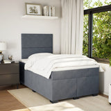 Box Spring Bed with Mattress Dark Grey 120x190 cm Small Double Velvet 3290853