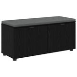 Hall Bench with Cushion with Shelf Black Oak 100 x 38 x 46 cm 891489