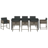 Garden Dining Set 9 pcs Grey Poly Rattan 3380724