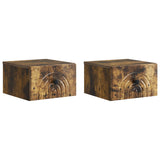 Wall-Mounted Bedside Cabinet 2 pcs Smoked Oak 33 x 34.5 x 20 cm 898096