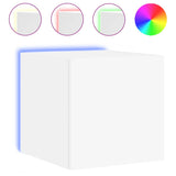 TV Wall Cabinets with LED Lights 2 pcs White 30.5x35x30 cm 837219