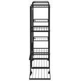 ZNTS Flower Stand with Wheels 94.5x24.5x91.5 cm Black Iron 343121