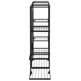 Flower Stand with Wheels 94.5x24.5x91.5 cm Black Iron 343121
