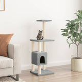 Cat Tree with Sisal Scratching Posts Light Grey 104 cm 171470