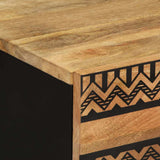 Bed Cabinet Black 50x33x60 cm Solid Rough Wood Mango 4018636