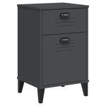 ZNTS Bedside Cabinet VIKEN Anthracite Grey Solid Wood Pine 374916