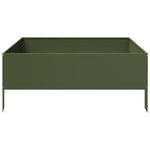 ZNTS Garden Raised Bed Olive green 100x100x25 cm Steel 851034