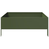 Garden Raised Bed Olive green 100x100x41 cm Steel 851034