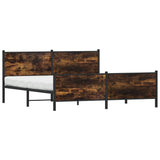 Metal Bed Frame without Mattress Smoked Oak 200x200 cm 3301358