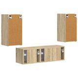 TV Wall Cabinet Set 4 pcs Sonoma Oak Engineered Wood 3408909