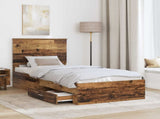 Bed Frame with Headboard Old Wood 90 x 190 cm Engineered Wood 3411366