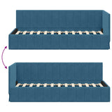 Corner Bed Frame with Headboard Blue 80 x 200 cm Velvet 42016286