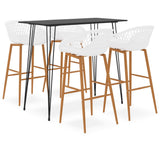 5 Piece Bar Set Black and White 3057379