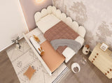 Upholstered Bed Daybed with Pull-Out Bed, 3FT Single Sofa Bed 90 x 190 cm, Guest Beds for Adults and N601P272133B
