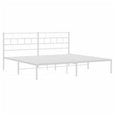 Metal Bed Frame without Mattress with Headboard White 180x200cm 355712