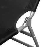 Sun Lounger Black Powder-coated steel 189 cm long Foldable 41478