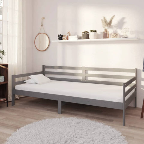 Day Bed without Mattress Grey Solid Wood Pine 90x200cm 806937