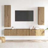 4 Piece TV Cabinet Set Wall-mounted Artisan Oak Engineered Wood 3329154