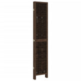 Room Divider 5 Panels Dark Brown Solid Wood Paulownia 358663