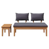 Garden Bench 2 pcs Brown Solid Teak wood 42006398