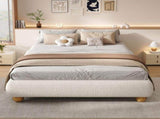 Upholstered bed, 4ft6 double bed 135190cm, Sturdy bed slats, Comfortable soft bed, Boucle N604P390167W