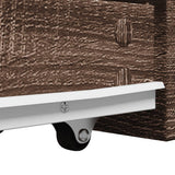 Narrow Bathroom Cupboard with Wheels Brown Oak Engineered Wood 855301