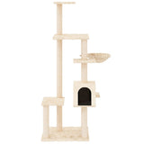 Cat Tree with Sisal Scratching Posts Cream 142 cm 171591