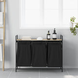 Laundry Basket 3 Compartments with Shelf Sonoma Oak 859061