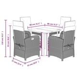 5 Piece Garden Dining Set with Cushions Grey Poly Rattan 3212557