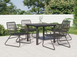 5 Piece Garden Dining Set Black PVC Rattan 3060274