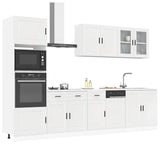7 Piece Kitchen Cabinet Set Kalmar High Gloss White Engineered Wood 3314753