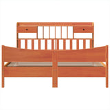 Bed Frame without Mattress Wax Brown 200x200 cm Solid Wood Pine 3323367