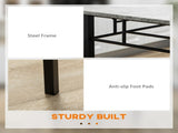 Five-Piece Marble Effect Dining Table Set - Grey/Black T3398P341236