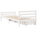 ZNTS Bed Frame without Mattress White 90x200 cm Solid Wood Pine 3301605
