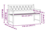 Outdoor Bench Natural 110 x 55.5 x 90 cm Solid Acacia Wood 42028082