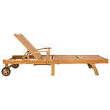Sun Lounger Folding 1-person Brown Solid Teak Wood 42032668
