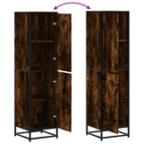 Highboard Smoked Oak 35.5x35x139 cm Engineered Wood and Metal 849056