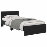 Bed Frame with Headboard Black Oak 90 x 200 cm Engineered Wood 885798