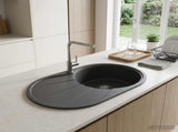 Kitchen Sink Single Basin Granite 77 x 49 x 20.5 cm Graphite 42053749