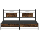 Metal Bed Frame without Mattress Smoked Oak 183x213 cm 3325110