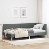 Corner Bed Frame with Headboard Dark Grey 80 cm x 200 cm Velvet 42016174
