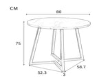 Modern metal frame marble pattern round coffee table with gold stand, suitable for N639P212599G