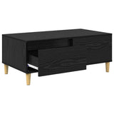 Coffee Table Black Oak 90 x 50 x 35 cm Engineered Wood 881194