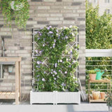 Garden Planter 2 pcs White 80 x 40 x 126 cm Plastic 42002918