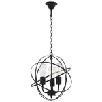 Hanging Lamp Black Sphere 3 x E27 Bulbs 281626