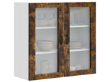 Wall Glass Cabinet PORTO Smoked Oak 80 x 31 x 100 cm 885510