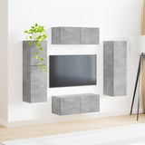 TV Cabinet Set Wall-mounted 4 pcs Concrete Grey Engineered Wood 3409036